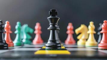 Close Up of Chess Board With Pieces. AI-generated photo