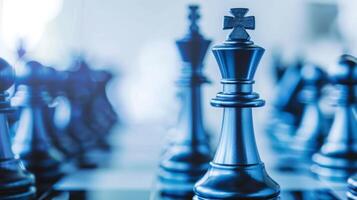 Close Up of Chess Board With Pieces. AI-generated photo