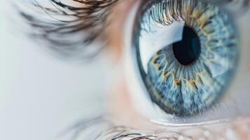 Close Up View of a Blue Eye. AI-generated photo