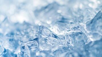 Close Up of Ice Cubes on a Table. AI-generated photo