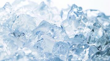 Pile of Ice Cubes on Table. AI-generated photo