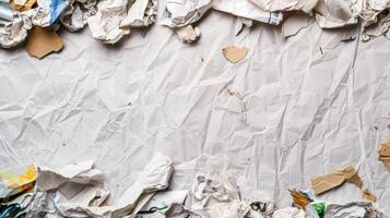 Pile of Torn Up Paper on Table. AI-generated photo
