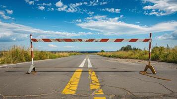 Empty Road With Barrier Alongside. AI-generated photo