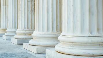 Row of White Pillars in Alignment. AI-generated photo