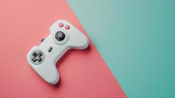Game Controller on Pink and Blue Background. AI-generated photo