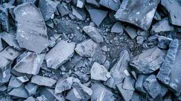 Pile of Broken Glass on Rocks. AI-generated photo