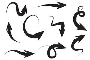 set of hand drawn arrows . doodle design elements. Illustration on white background.for business infographic, banner, web and concept design. vector