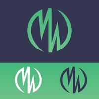 Initial letter MW or WM logo template design for business and company identity vector