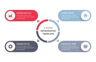 Circle Infographic Template with Four Elements vector