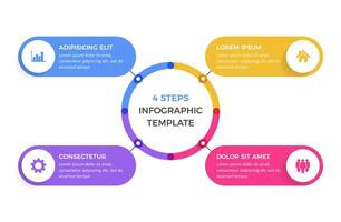 Circle Infographic Template with Four Elements vector