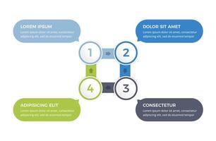 Circle diagram with 4 steps with place for your text, infographic template vector