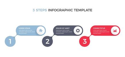 Infographic Template with 3 Steps vector