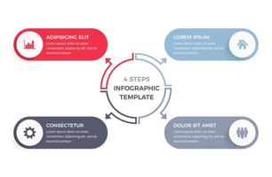 Circle Infographic Template with Four Elements vector