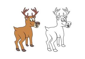 Deer Cartoon Character Design Illustration vector