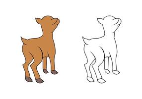 Deer Cartoon Character Design Illustration vector