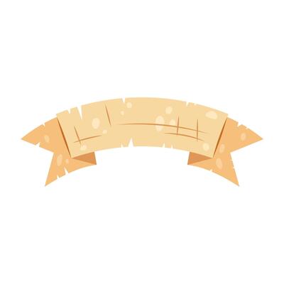 Inscription tape. Old parchment for the lettering. Banner in the flat style of old papyrus. A place for the writing.