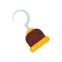 Pirate hook in flat style on a white background. Prosthesis. vector