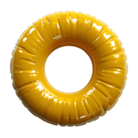 Yellow pool float . Yellow plastic pool float top view . Pool float for summertime activities and swimming in the ocean isolated. Inflatable pool float png