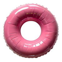 Pink pool float . Pink plastic pool float top view . Pool float for summertime activities and swimming in the ocean isolated. Inflatable pool float png