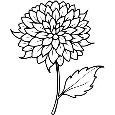 Plants with flower coloring pages. Flower outline