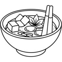 Delicious food line art for coloring book vector