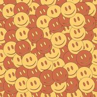2000s pattern. y2k background. Seamless pattern. Seamless background with smiling face. Emoji background. Smile icon texture. vector