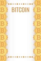 Bitcoin frame. Golden cryptocurrency bit coin. Electronic money symbol. Blockchain bitcoin border. vector