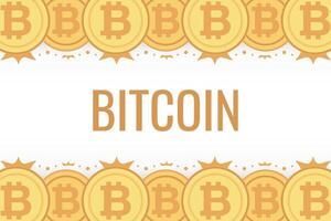 Bitcoin frame. Golden cryptocurrency bit coin. Electronic money symbol. Blockchain bitcoin border. vector