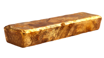 Gold ingot on a transparent background png