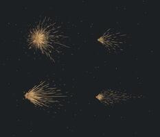 Star and comet shines brightly in space drawing in graphic style on brown background vector