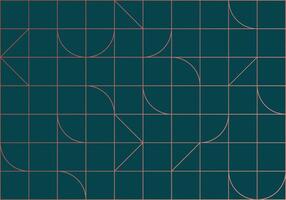 Linear art deco pattern drawing in linear style on green blue background vector