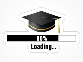 Class of 2024 creative sticker with loading bar symbol. Banner design vector