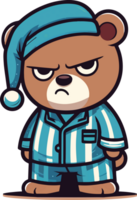Grumpy Bear in Pajamas Illustration png