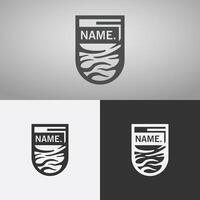 Logo design with shield and sea concept vector