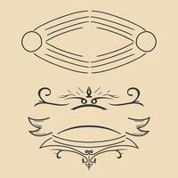 Pinstriping hand drawn illustration on cream background vector