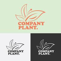Leaf element logo design with plant concept and text vector
