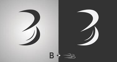 Logo design with the concept of the letter b with a gust of wind vector