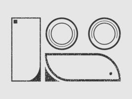 Hand drawn illustration of frame with grunge texture on gray background vector