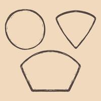Hand drawn illustration of triangular circle ornament for emblem design vector