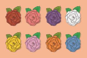 Illustration of colorful roses on peach background vector