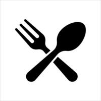 Spoon and fork icon isolated on white background. vector