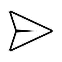 Send message line icon isolated. Paper plane symbol. vector