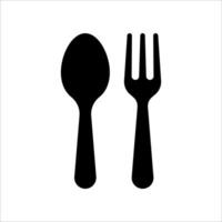 Spoon and fork icon isolated on white background. vector
