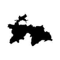 isolated simplified illustration icon with black silhouette of Tajikistan map. White background vector
