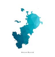 isolated low poly illustration with simplified shape of Moscow map, Russian capital according project of expansion of territory New big Moscow. Polygonal geometric style. White background vector