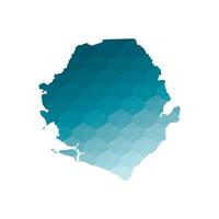 isolated illustration icon with simplified blue silhouette of Sierra Leone map. Polygonal geometric style. White background. vector