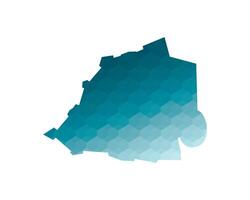 isolated illustration icon with simplified blue silhouette of Vatican map. Polygonal geometric style. White background. vector