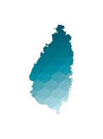 isolated illustration icon with simplified blue silhouette of Saint Lucia map. Polygonal geometric style. White background. vector