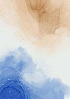 Abstract beach themed hand painted alcohol ink background vector