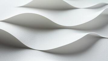 Sleek white paper waves creating a serene flow photo